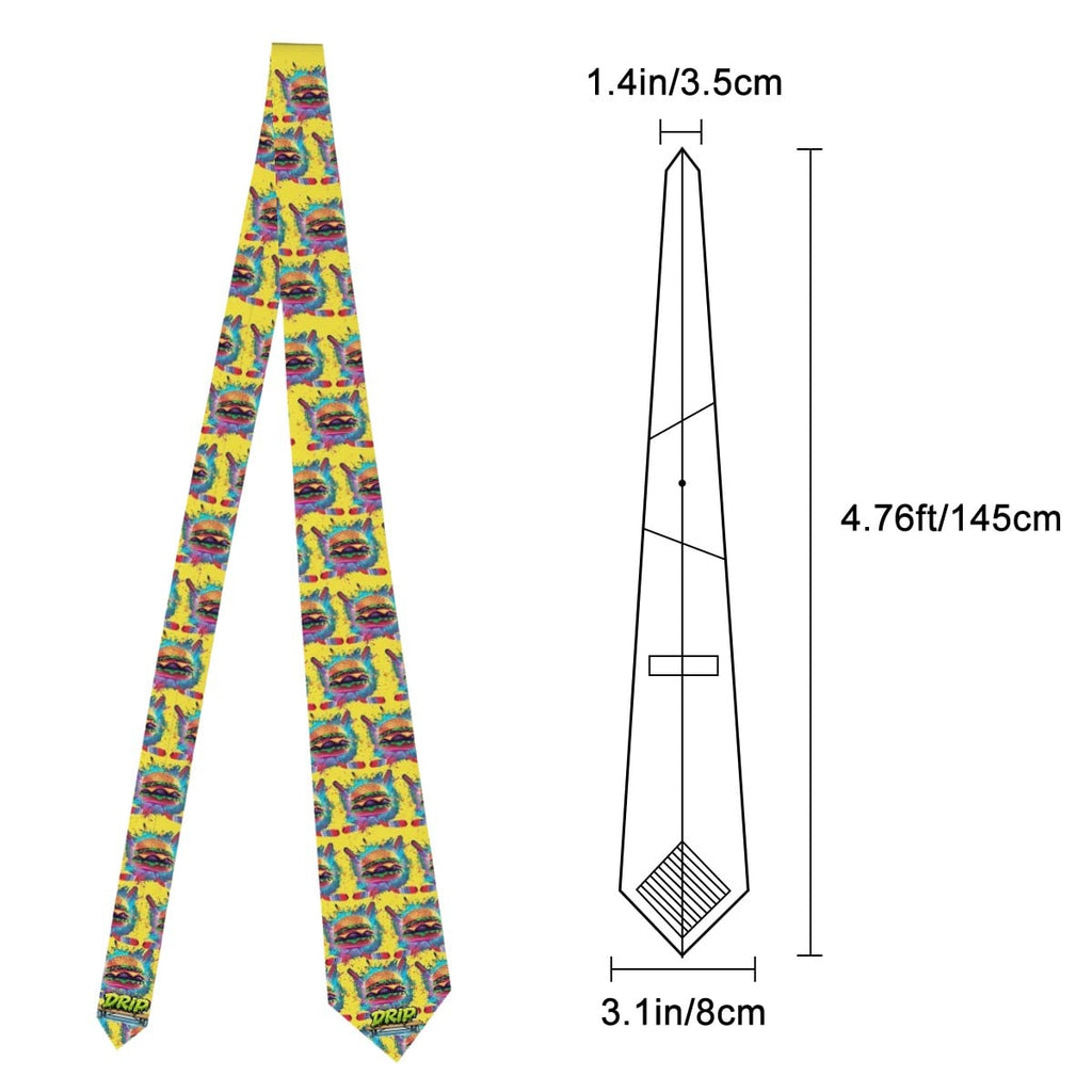 Game Day Tie - Cheeseburger and Hockey Sauce Yellow