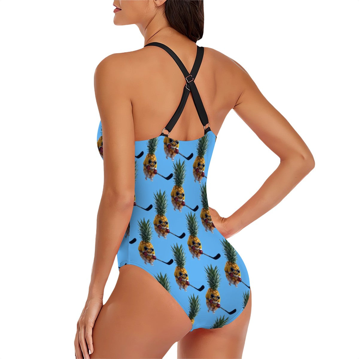 Cross-Back One Piece Swimsuit Women - Piney Snipes Blue