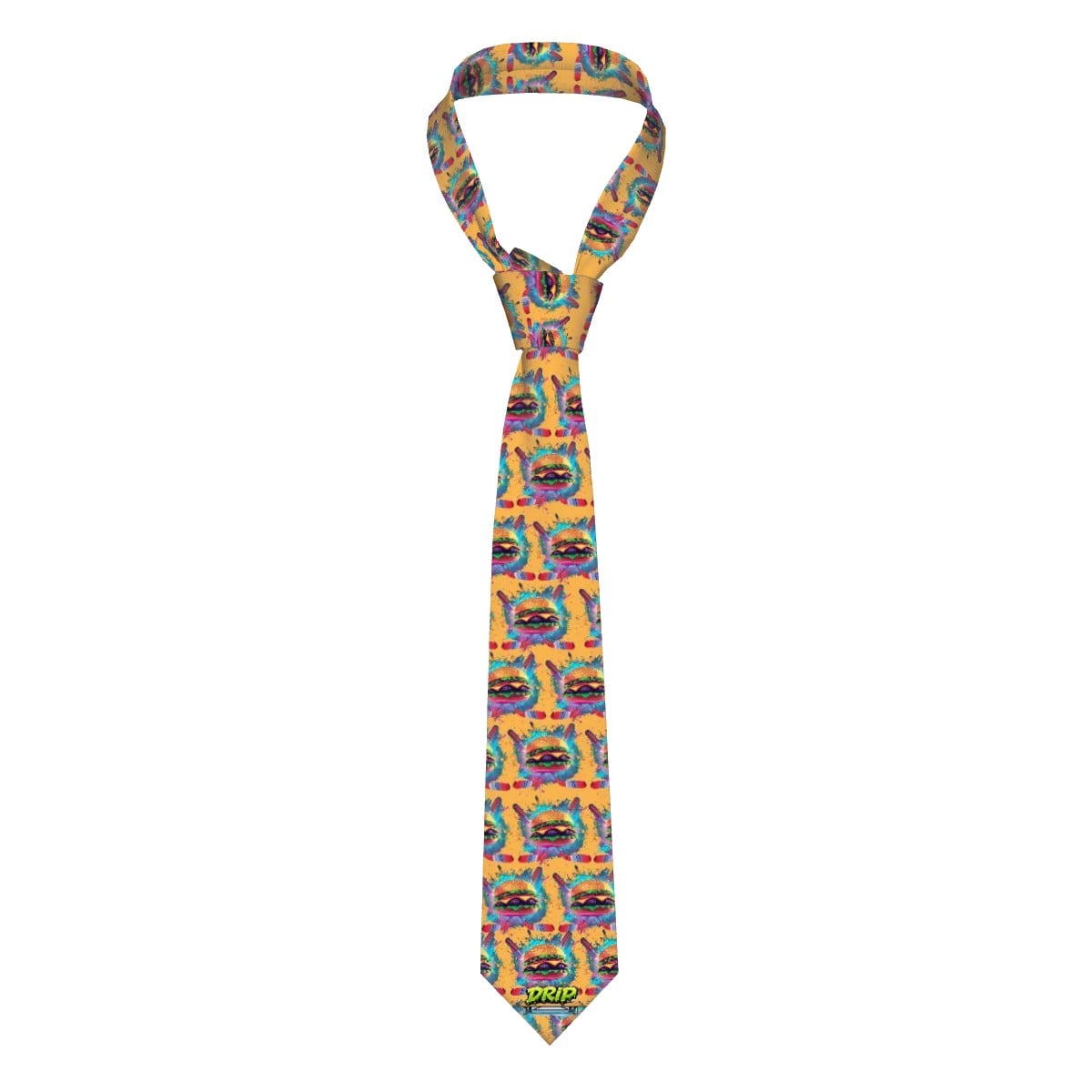 Game Day Tie - Cheeseburger and Hockey Sauce Orange