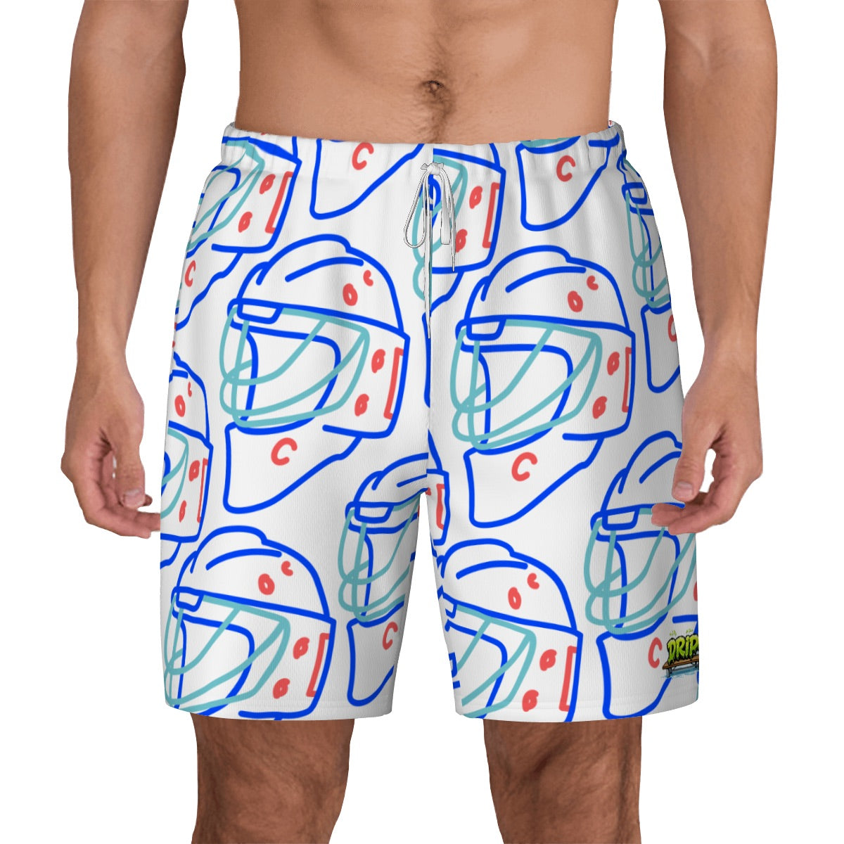 W2W Pro Mesh Hybrid Shorts - Goalie Helmet Sketch White