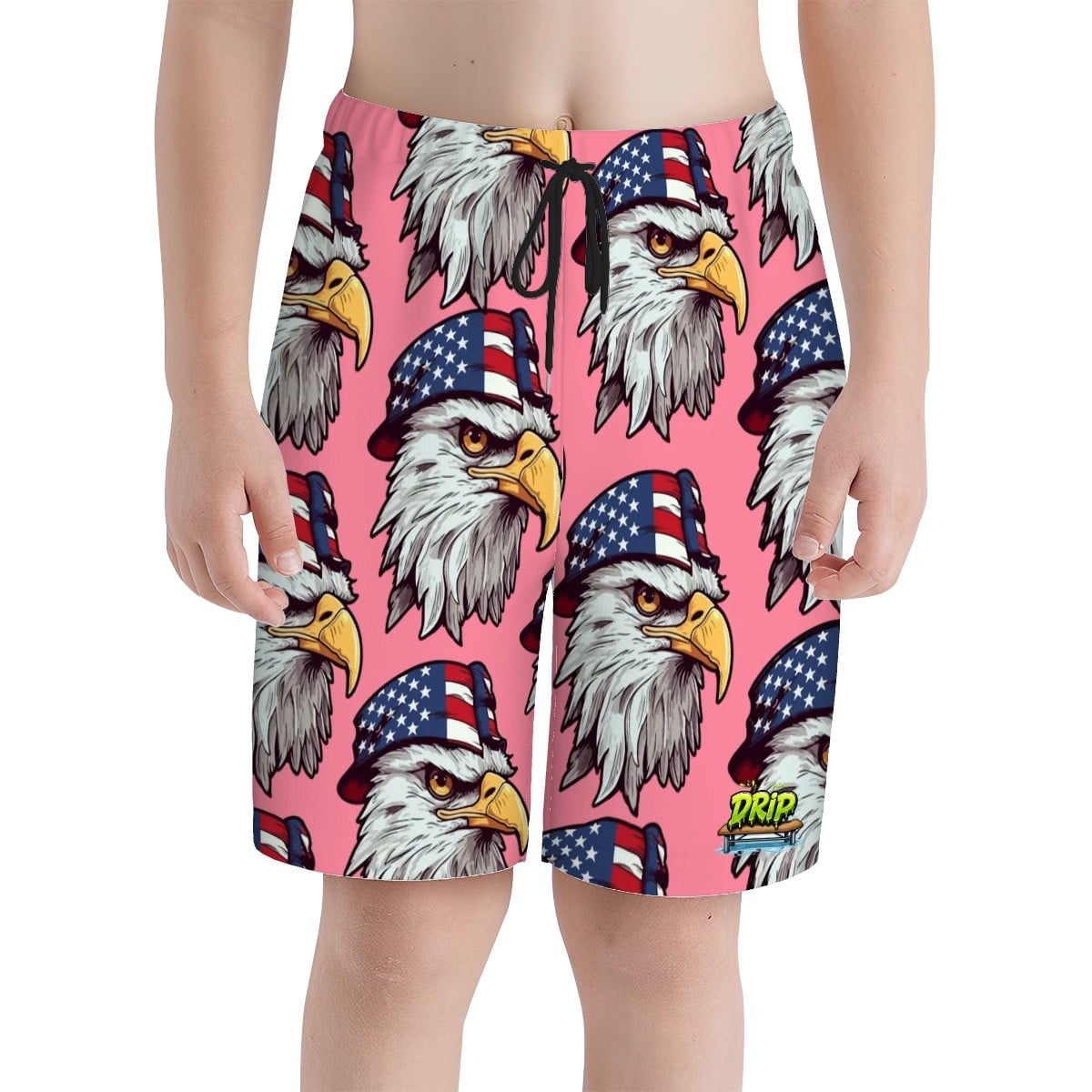 Youth Swim Shorts - Eagles Fly Pink