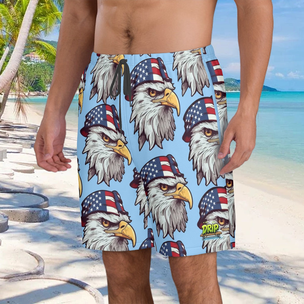 Men/Teen Swim Shorts - Eagles Fly Blue