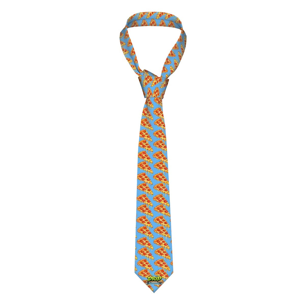 Game Day Tie - Pizza Sky Blue