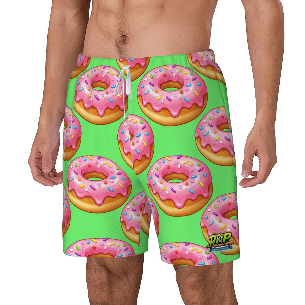 W2W Pro Mesh Hybrid Shorts - Pink Donuts Hot Green
