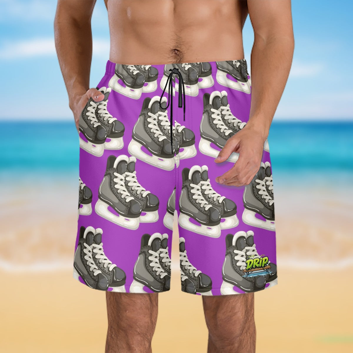 Water to Workout Hybrid Shorts - Hockey Skates Purple