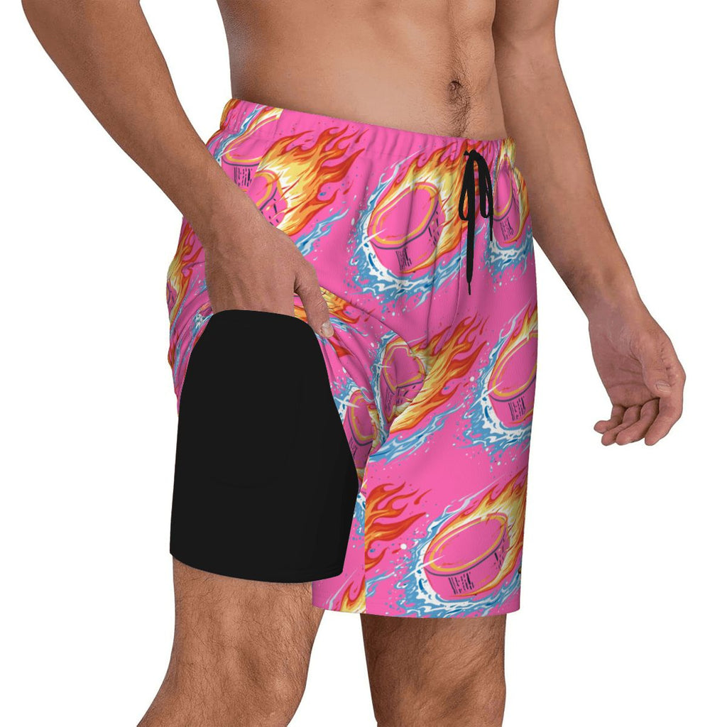 W2W Pro Mesh Hybrid Shorts - Flamin Hockey Pucks Hot Pink