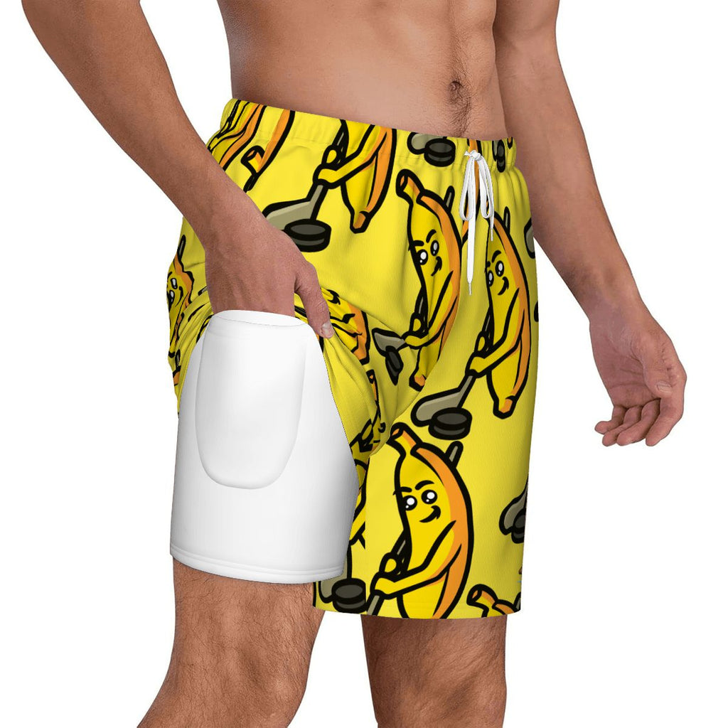 W2W Pro Mesh Hybrid Shorts - Bananas for Hockey Yellow