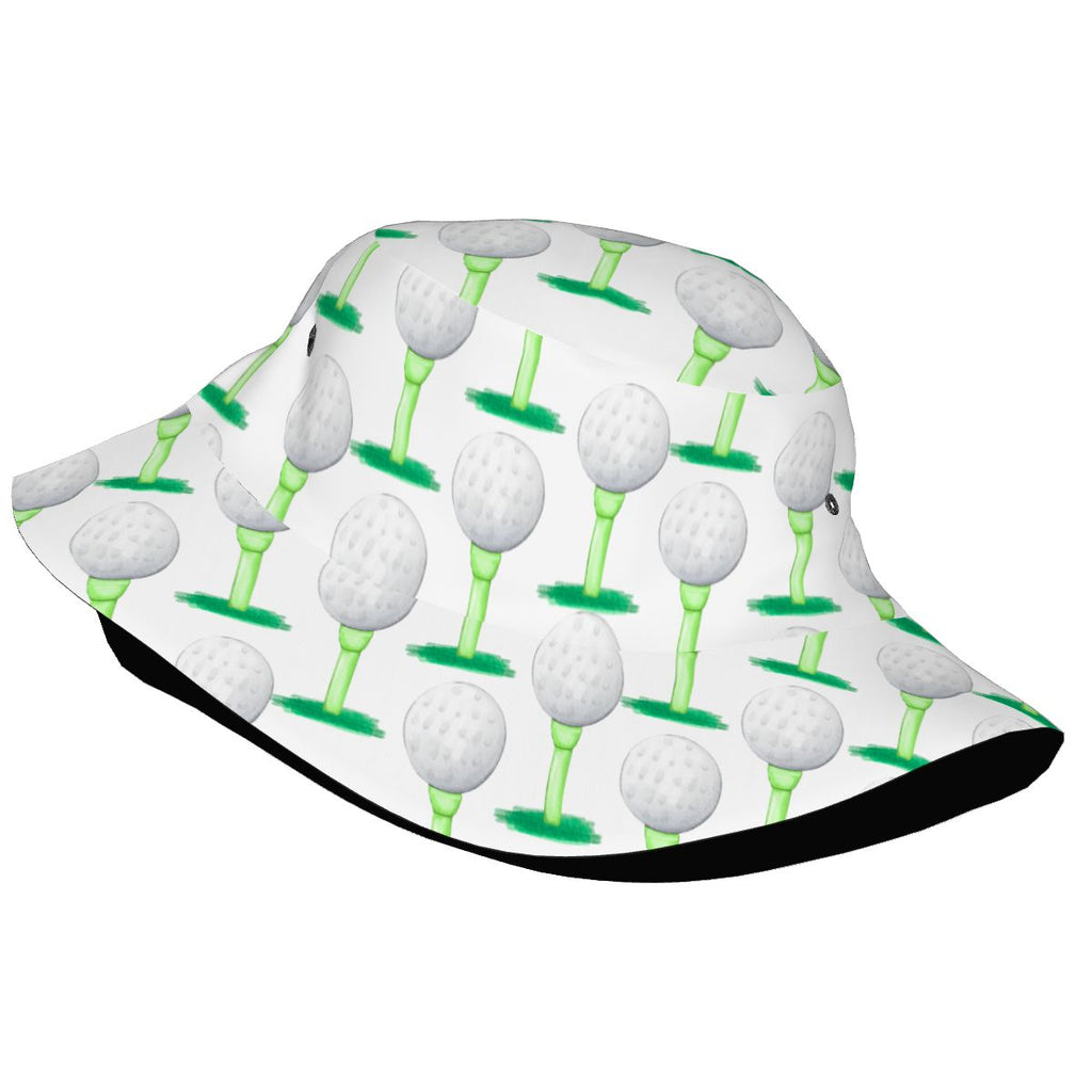 Drip Bucket Hat - Golf Ball and Tee White