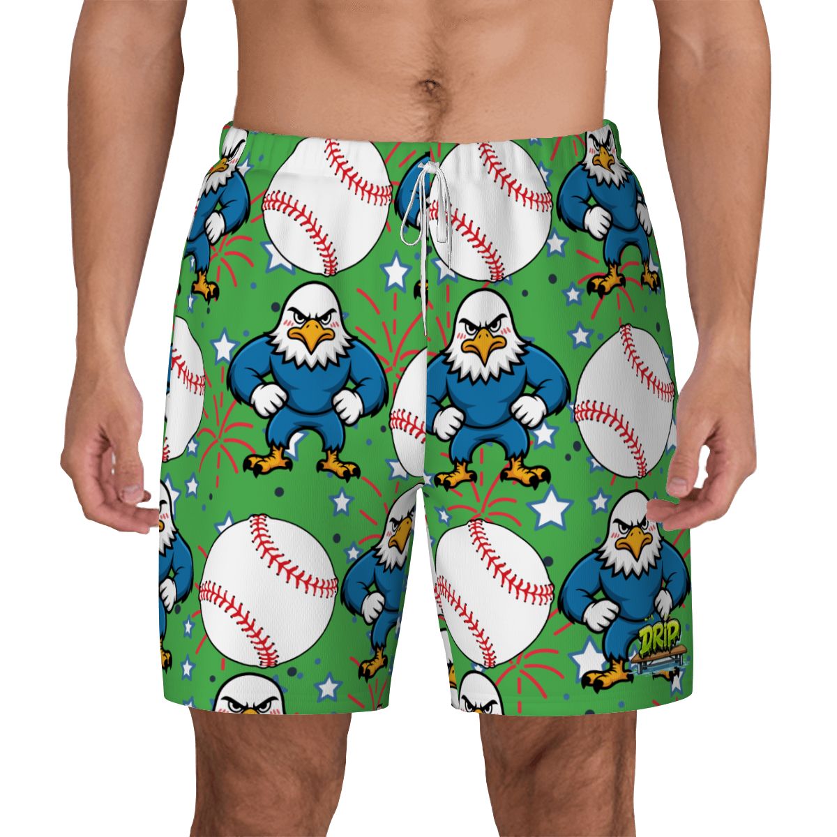 W2W Pro Mesh Hybrid Shorts - Stars and Strikes Green