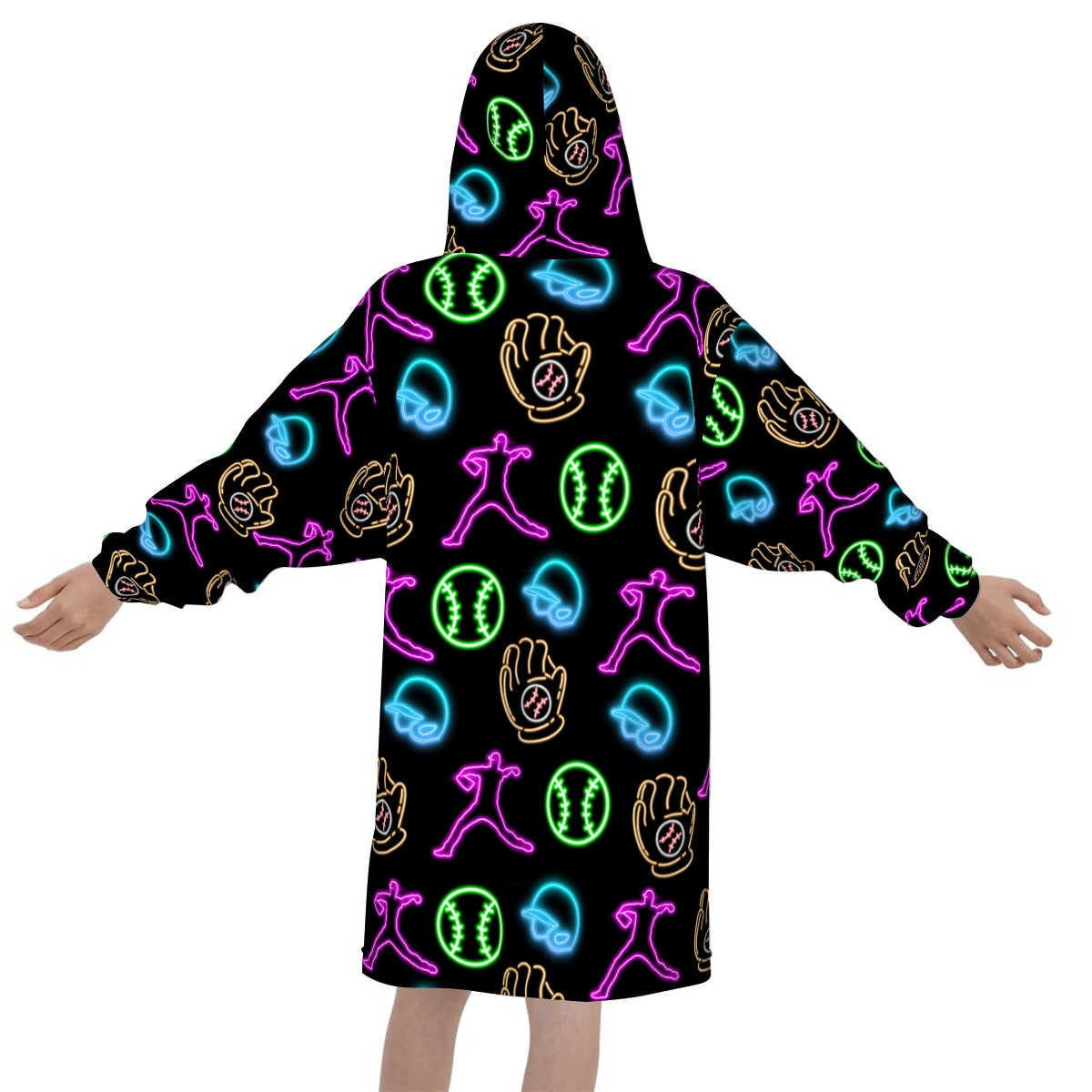 Youth Blanket Sweatshirt - Black Neon Lights
