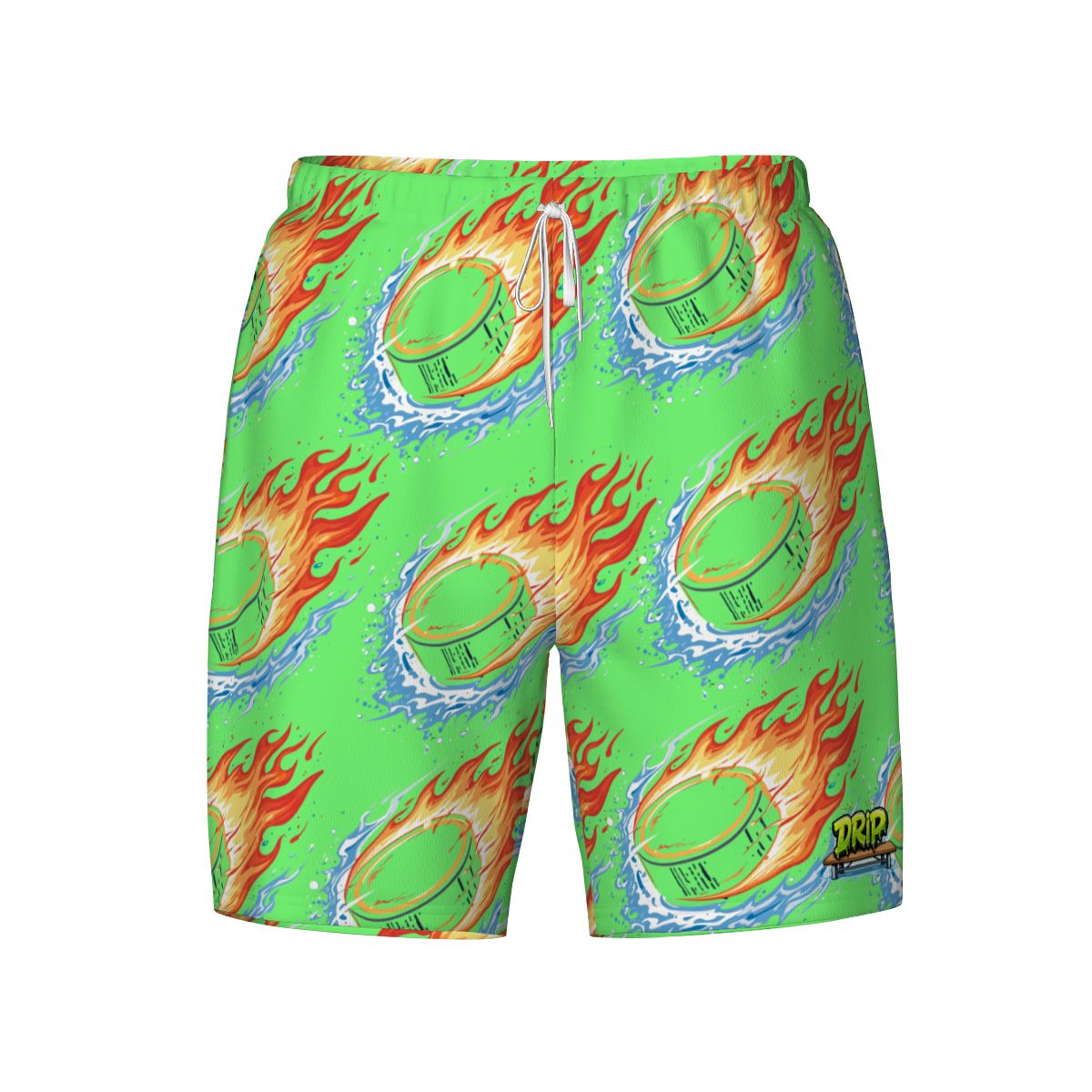 W2W Pro Mesh Hybrid Shorts - Flamin Hockey Pucks Hot Green