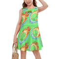Girl's Game Day Dress - Flamin Hockey Pucks Hot Green