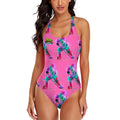 Cross-Back One Piece Swimsuit Women - Hockey Drip Flo Hot Pink