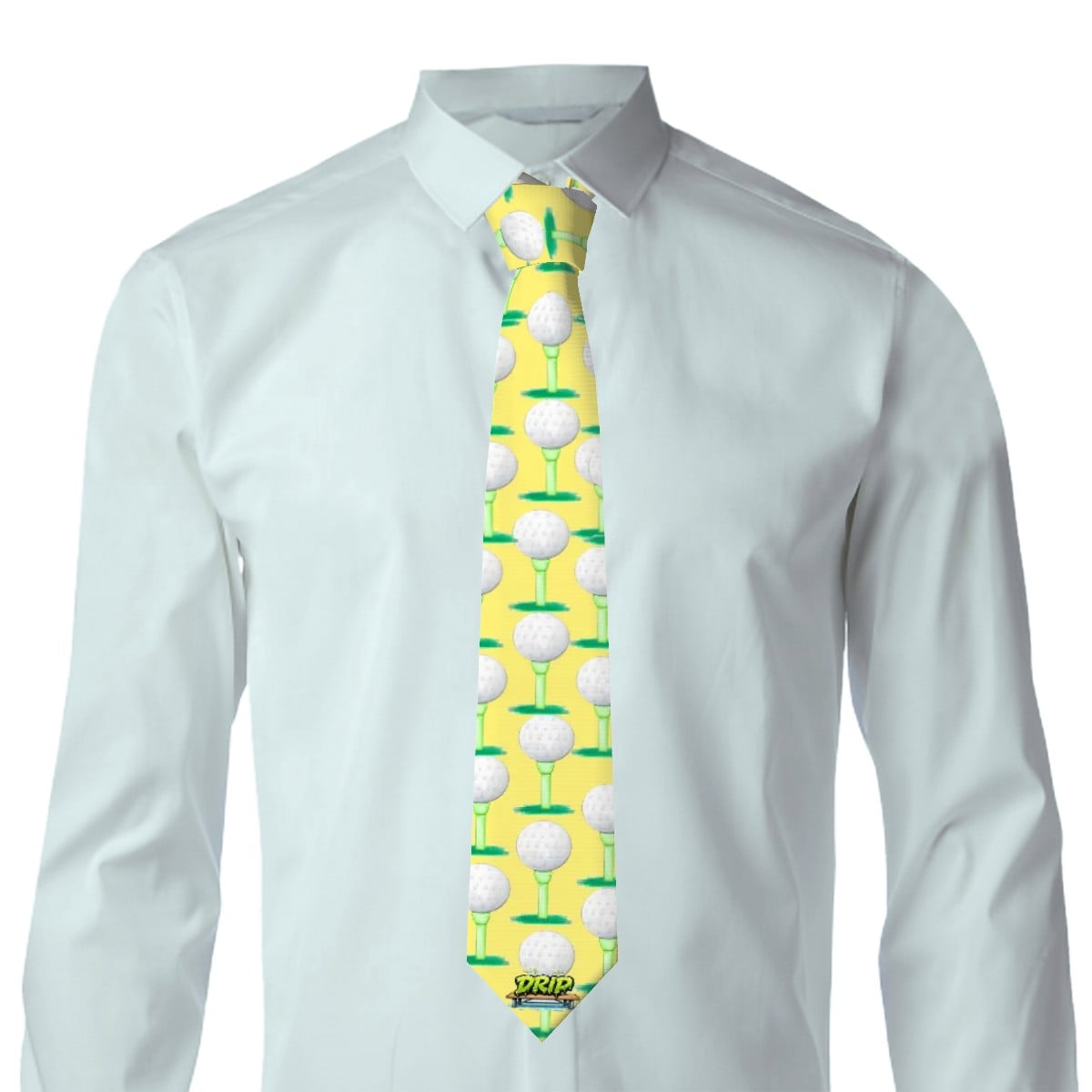 Game Day Tie - Golf Ball and Tee Yellow