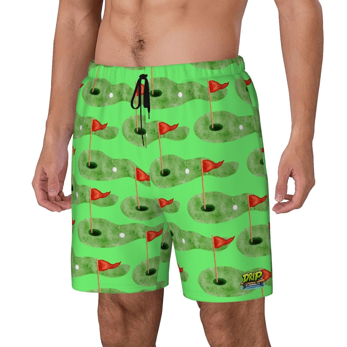 W2W Pro Mesh Hybrid Shorts - Green Hole Sketch Hot Green