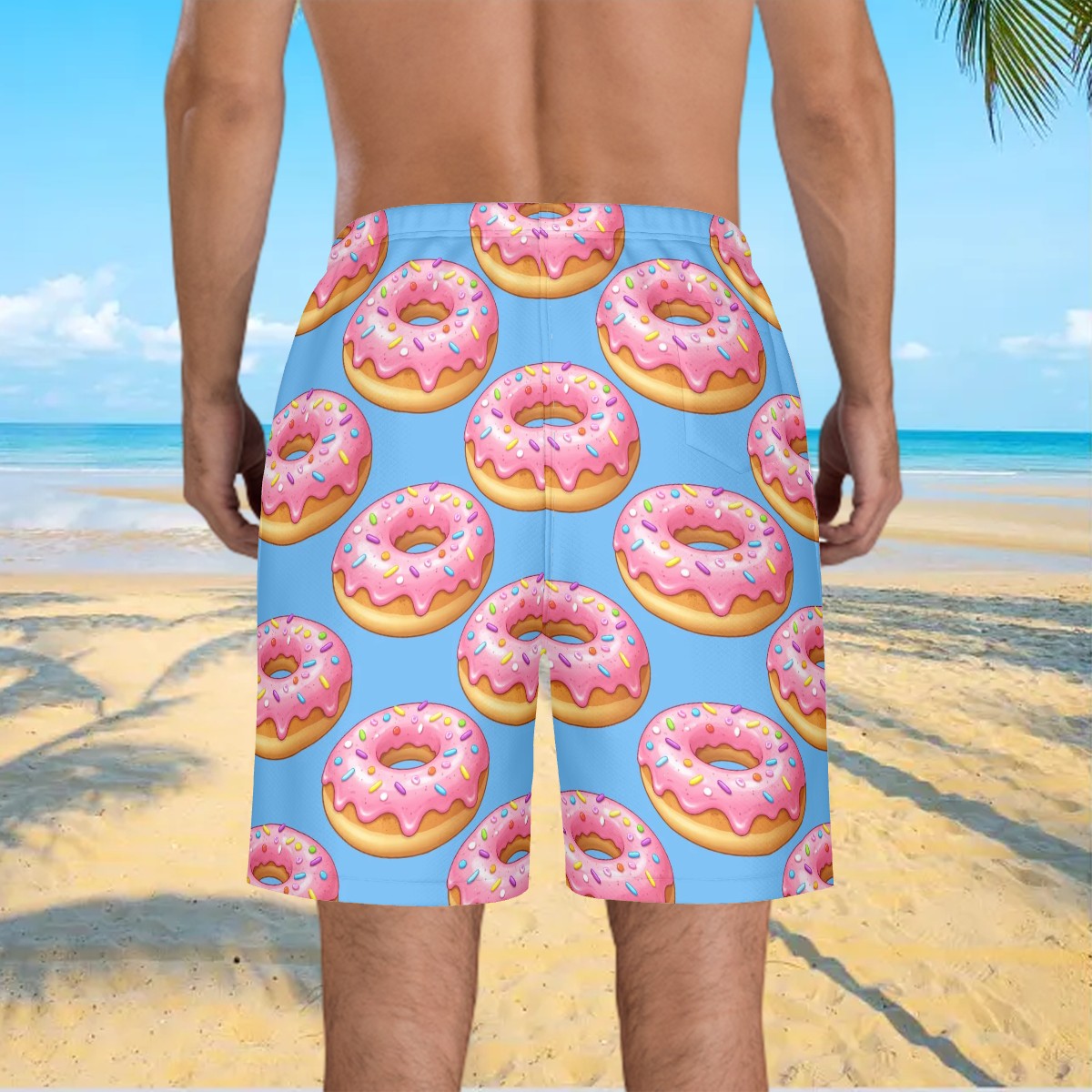 Men/Teen Swim Shorts - Donut Drip Blue