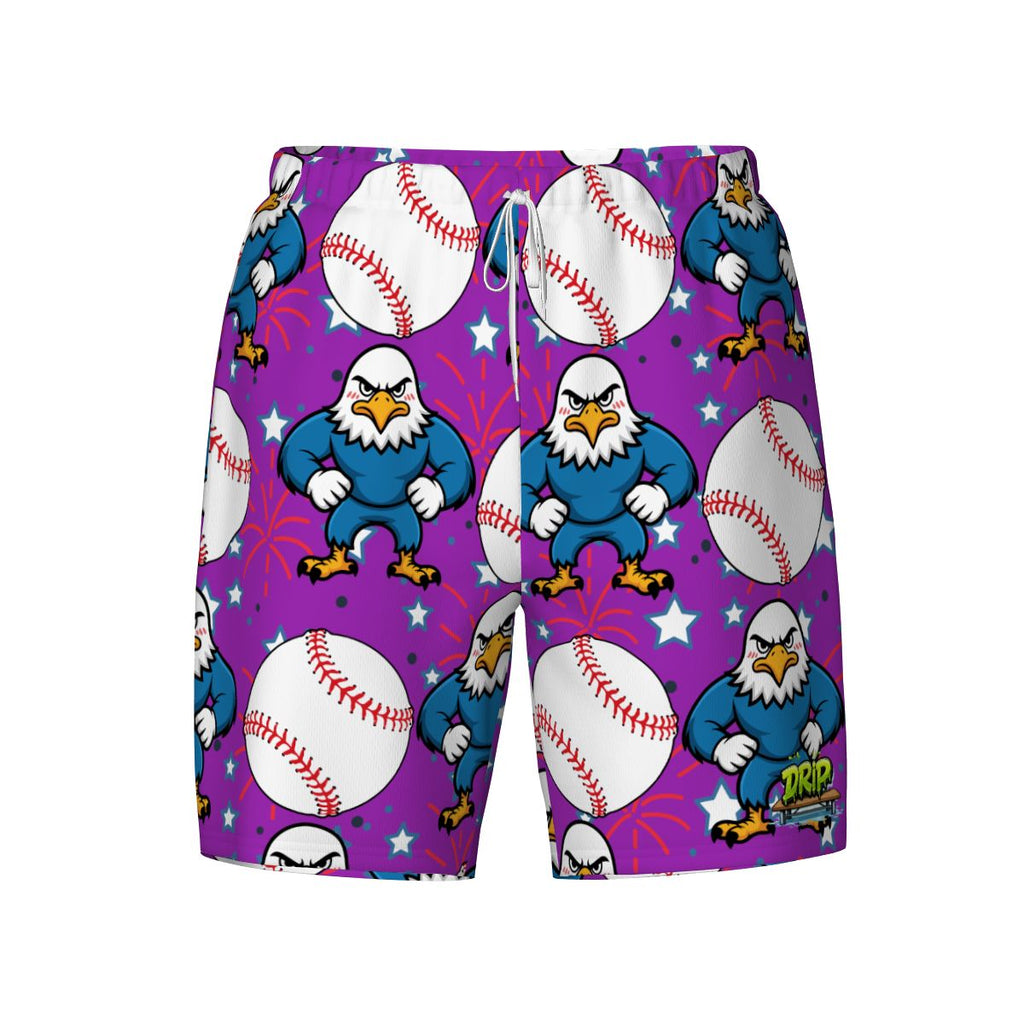 W2W Pro Mesh Hybrid Shorts - Stars and Strikes Purple