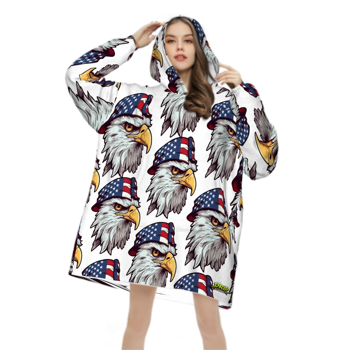 Adult Blanket Sweatshirt - Eagles Fly White