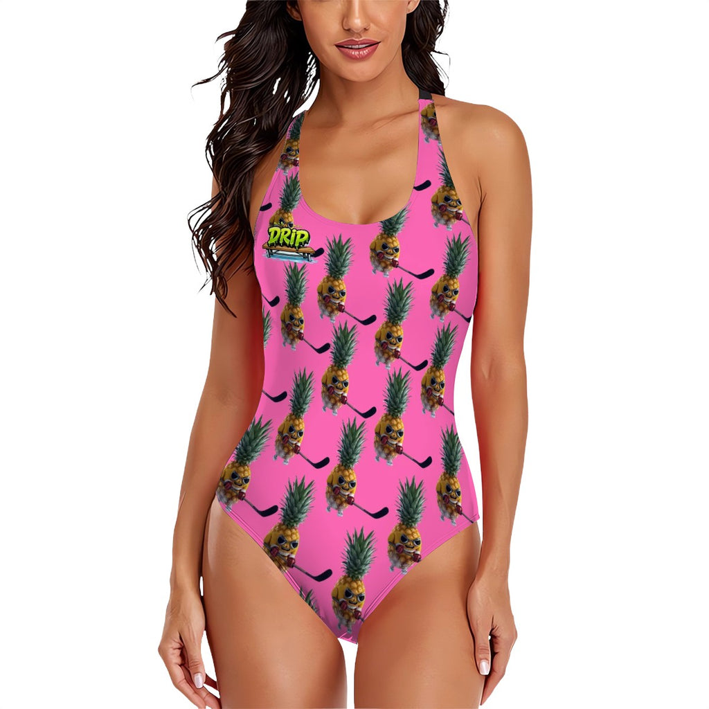 Cross-Back One Piece Swimsuit Women - Piney Snipes Pink