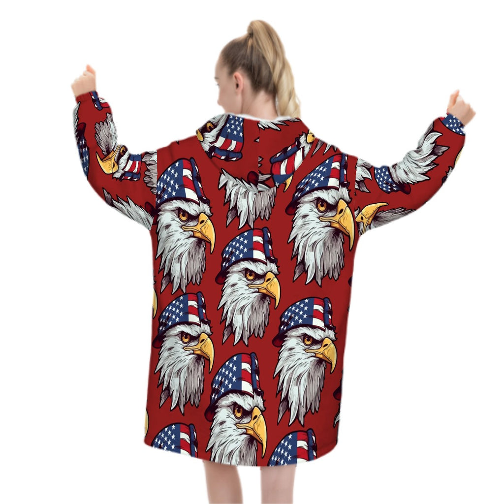 Adult Blanket Sweatshirt - Eagles Fly Classic Red