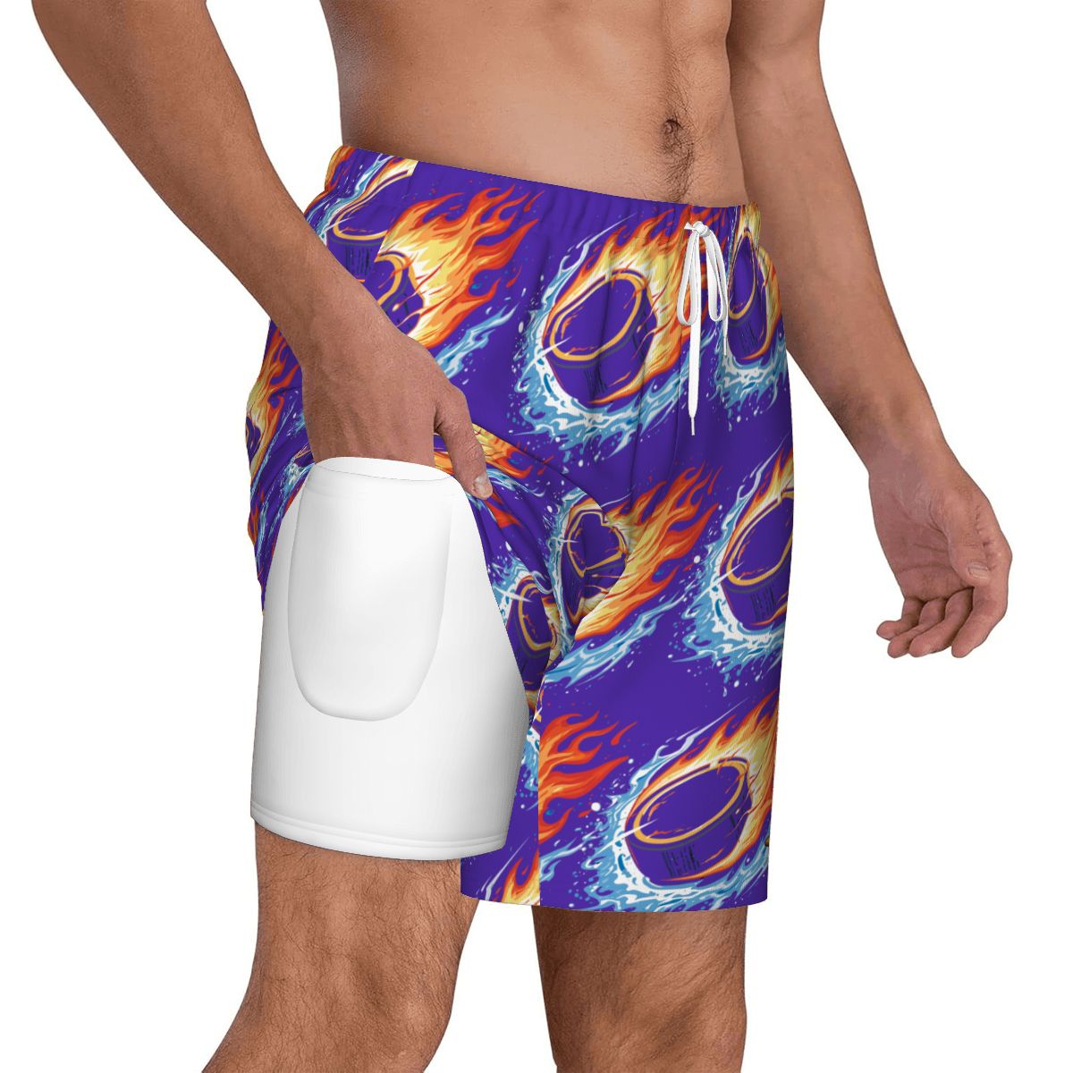 W2W Pro Mesh Hybrid Shorts - Flamin Hockey Puck Royal Purple