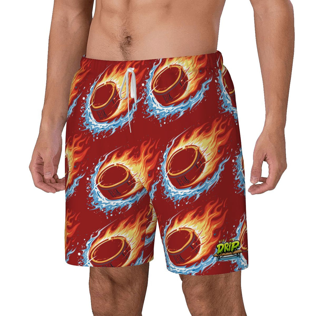 W2W Pro Mesh Hybrid Shorts - Flamin Hockey Pucks Classic Red