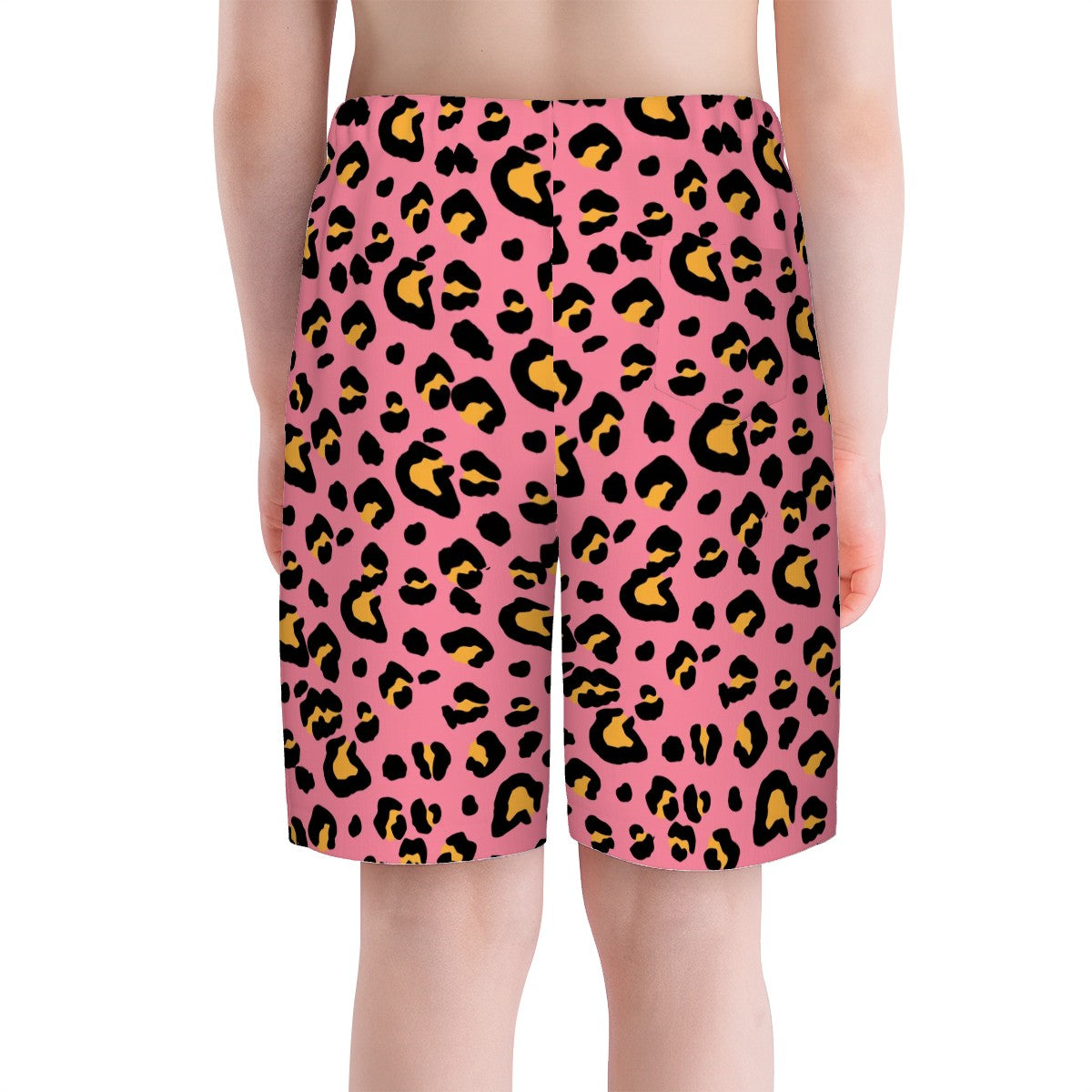 Youth Swim Shorts - Drip Bench Leopard Pink