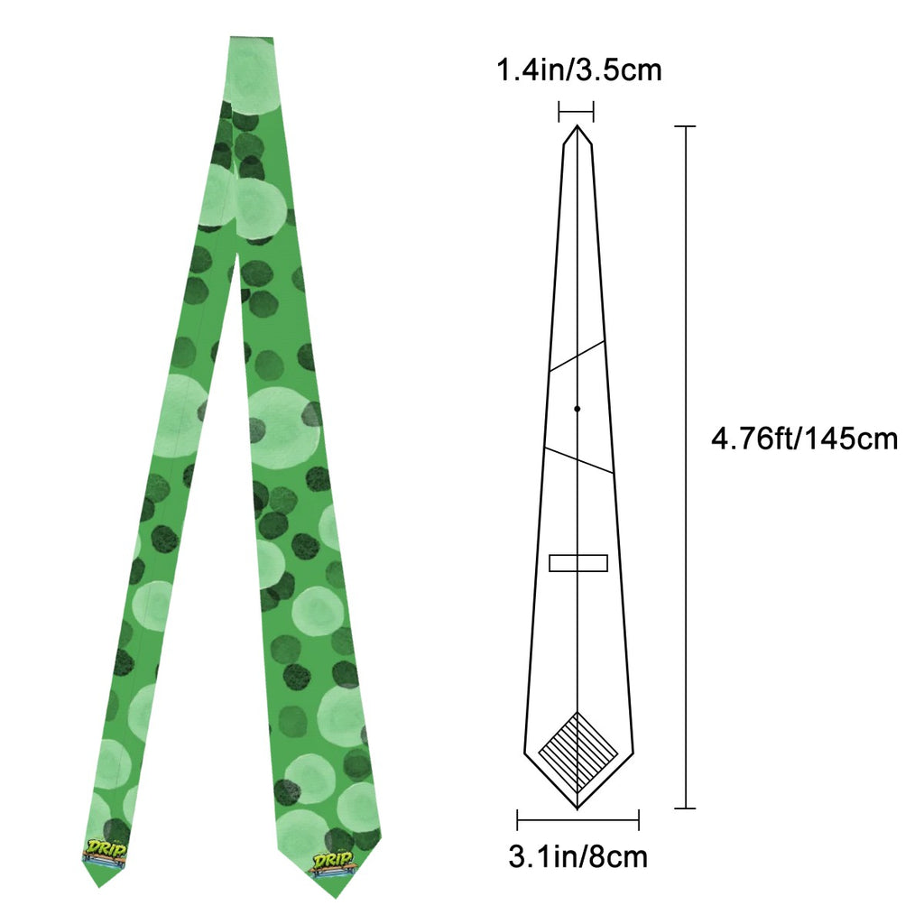 Game Day Tie - Polka Dot Sketch Green