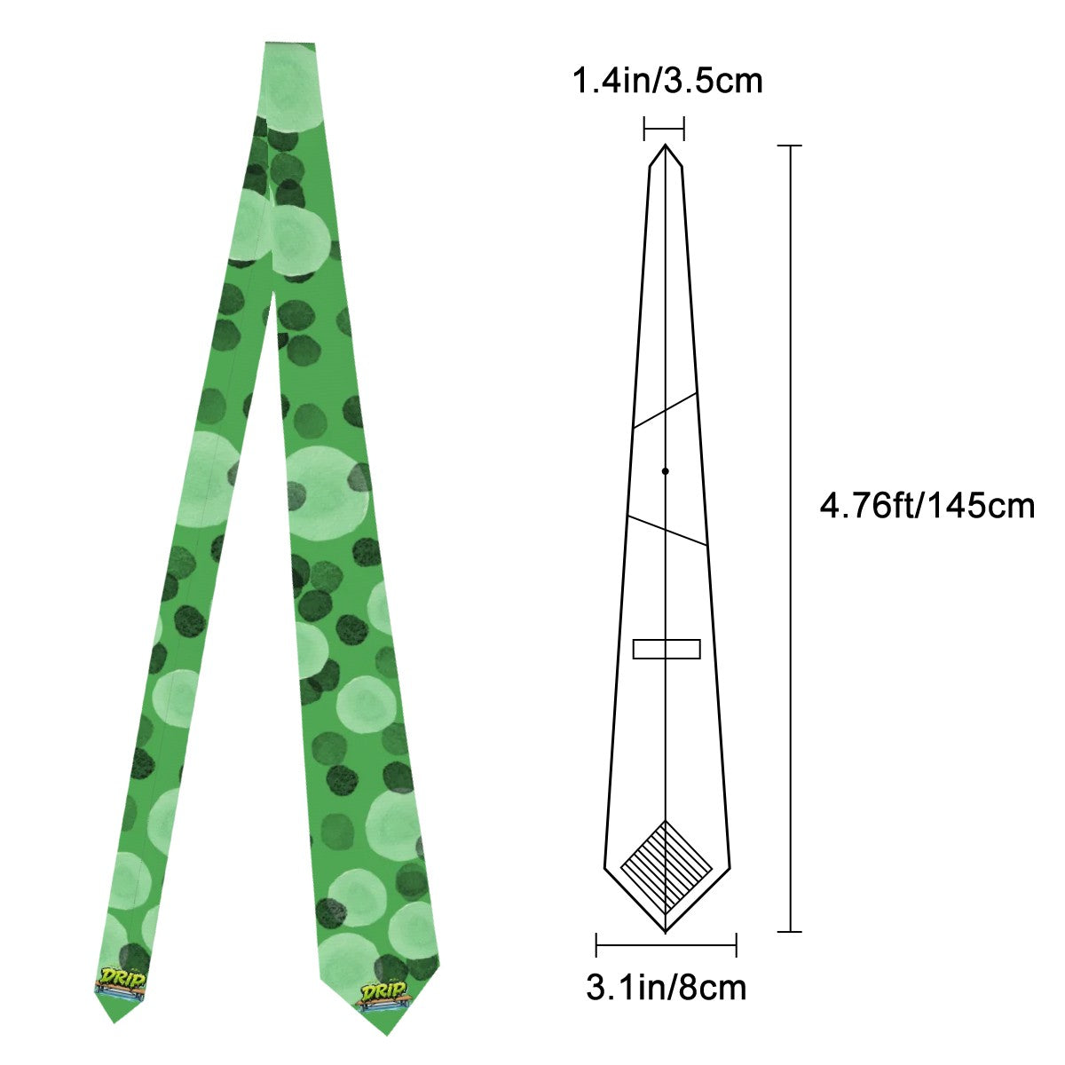 Game Day Tie - Polka Dot Sketch Green