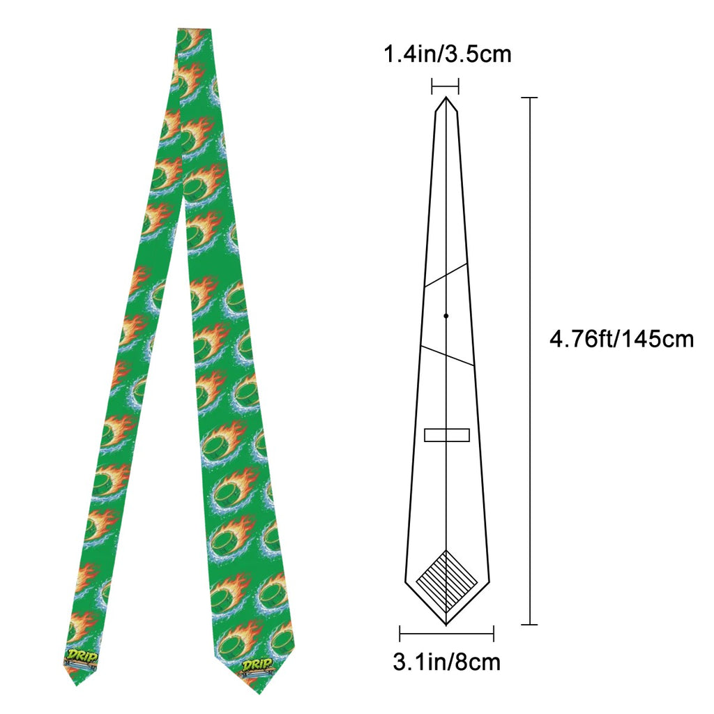 Game Day Tie - Flamin Hockey Puck Classic Green