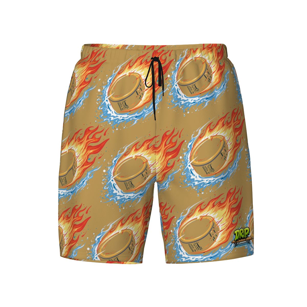 W2W Pro Mesh Hybrid Shorts - Flamin Hockey Pucks Beige