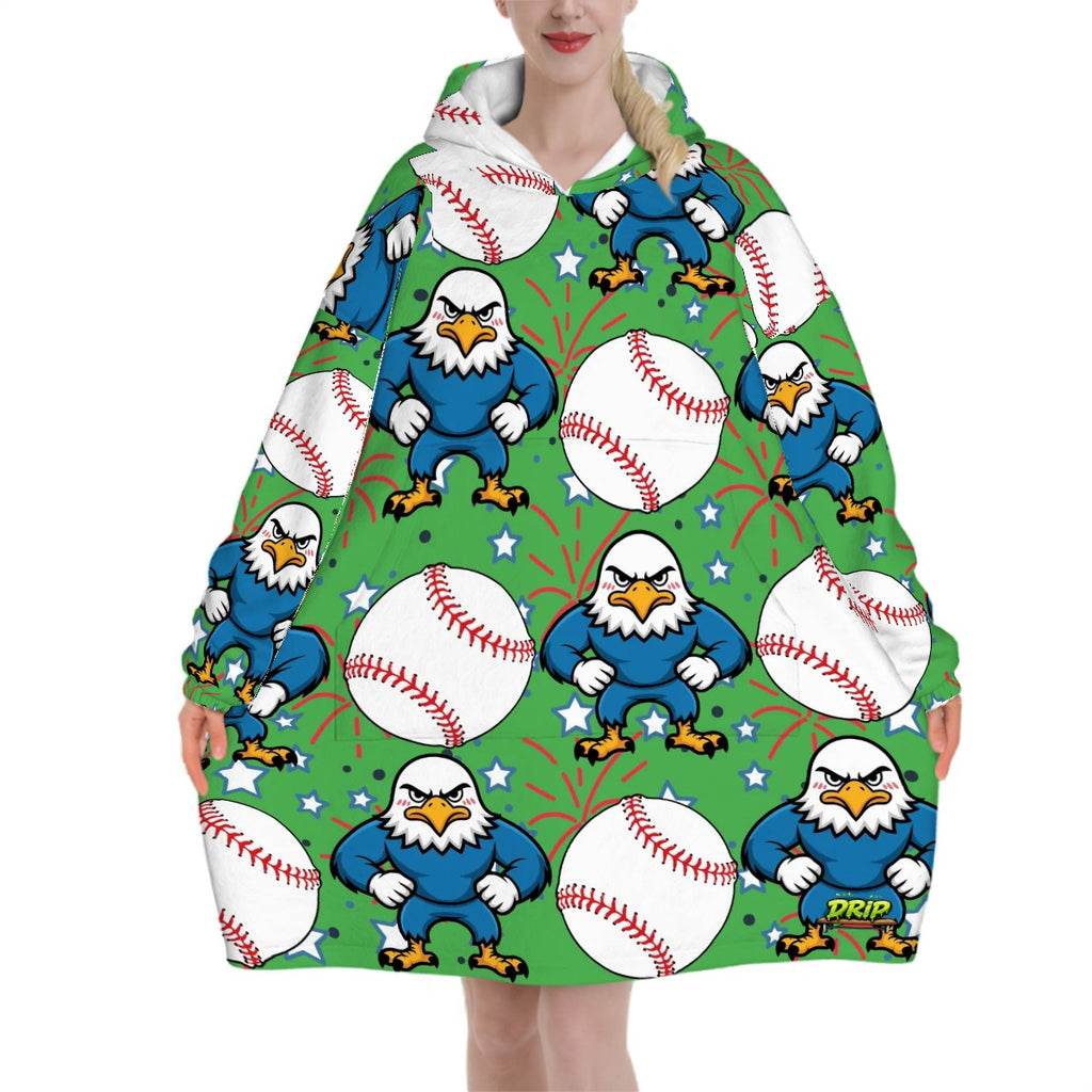 Adult Blanket Sweatshirt - Stars and Strikes Green