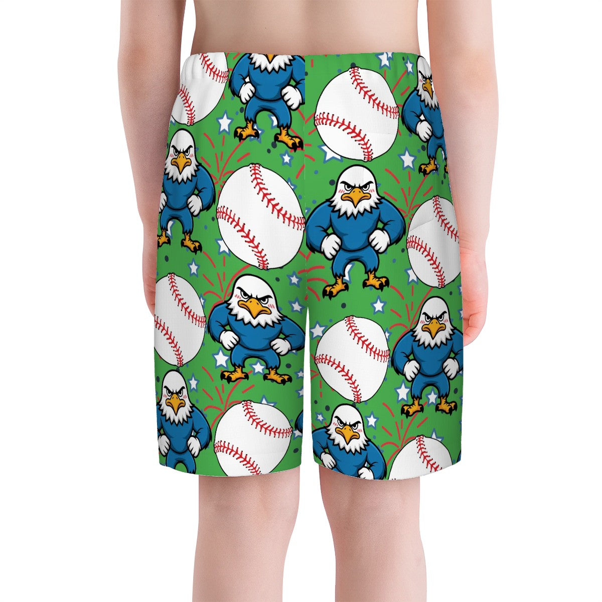 Youth Swim Shorts - Stars and Strikes Green