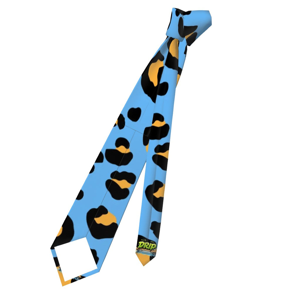 Game Day Tie - Drip Bench Leopard Sky Blue