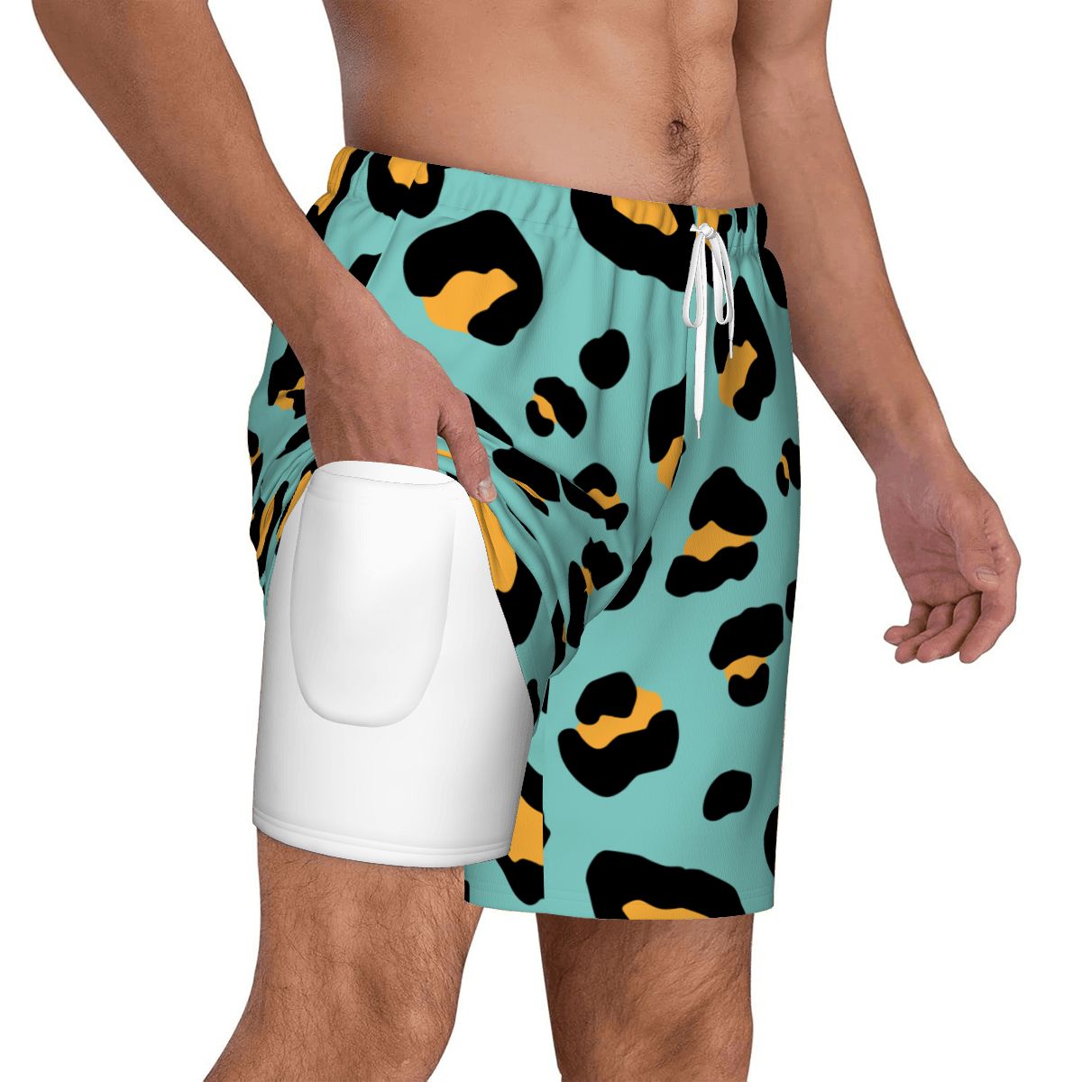 W2W Pro Mesh Hybrid Shorts - Drip Bench Leopard Caribbean