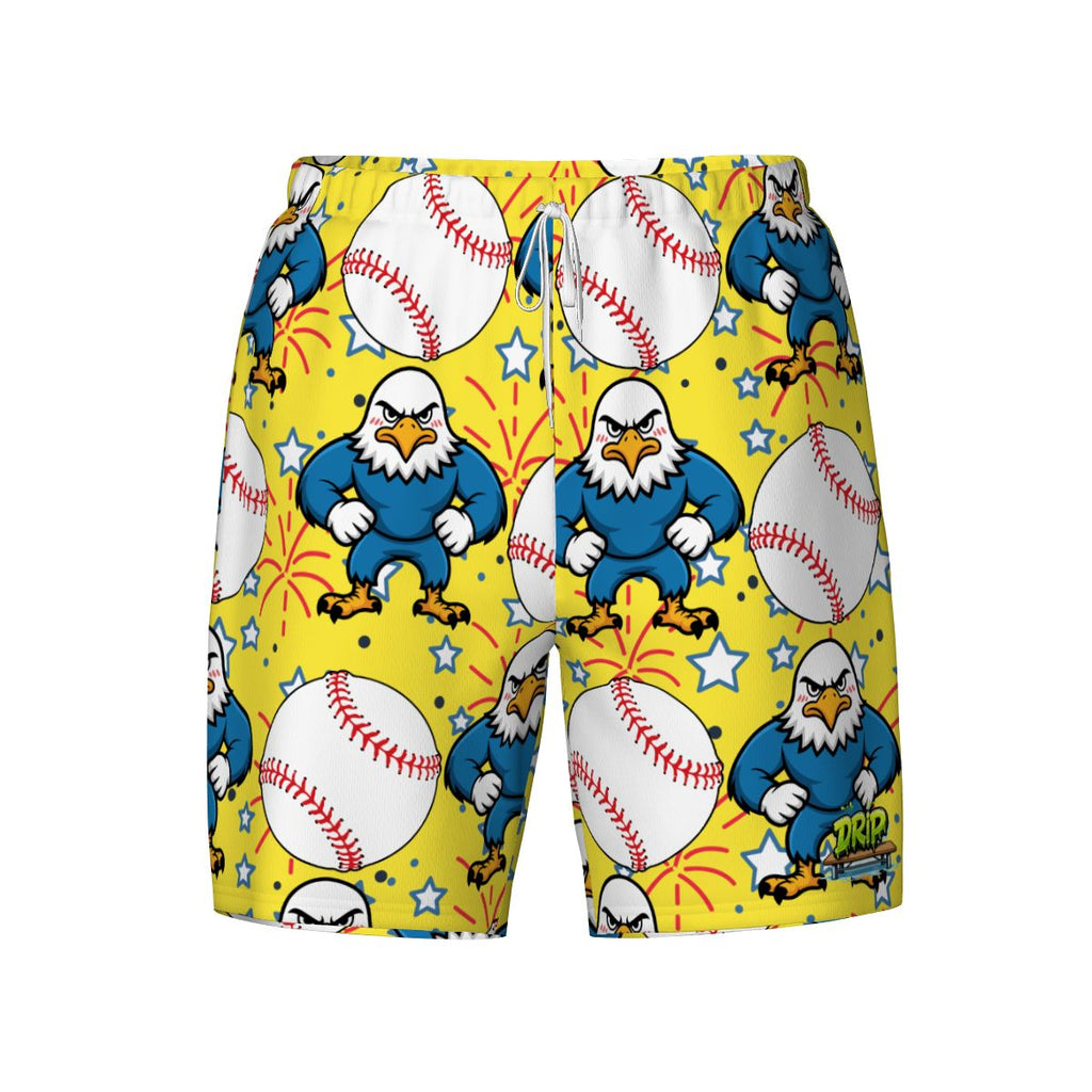 W2W Pro Mesh Hybrid Shorts - Stars and Strikes Yellow