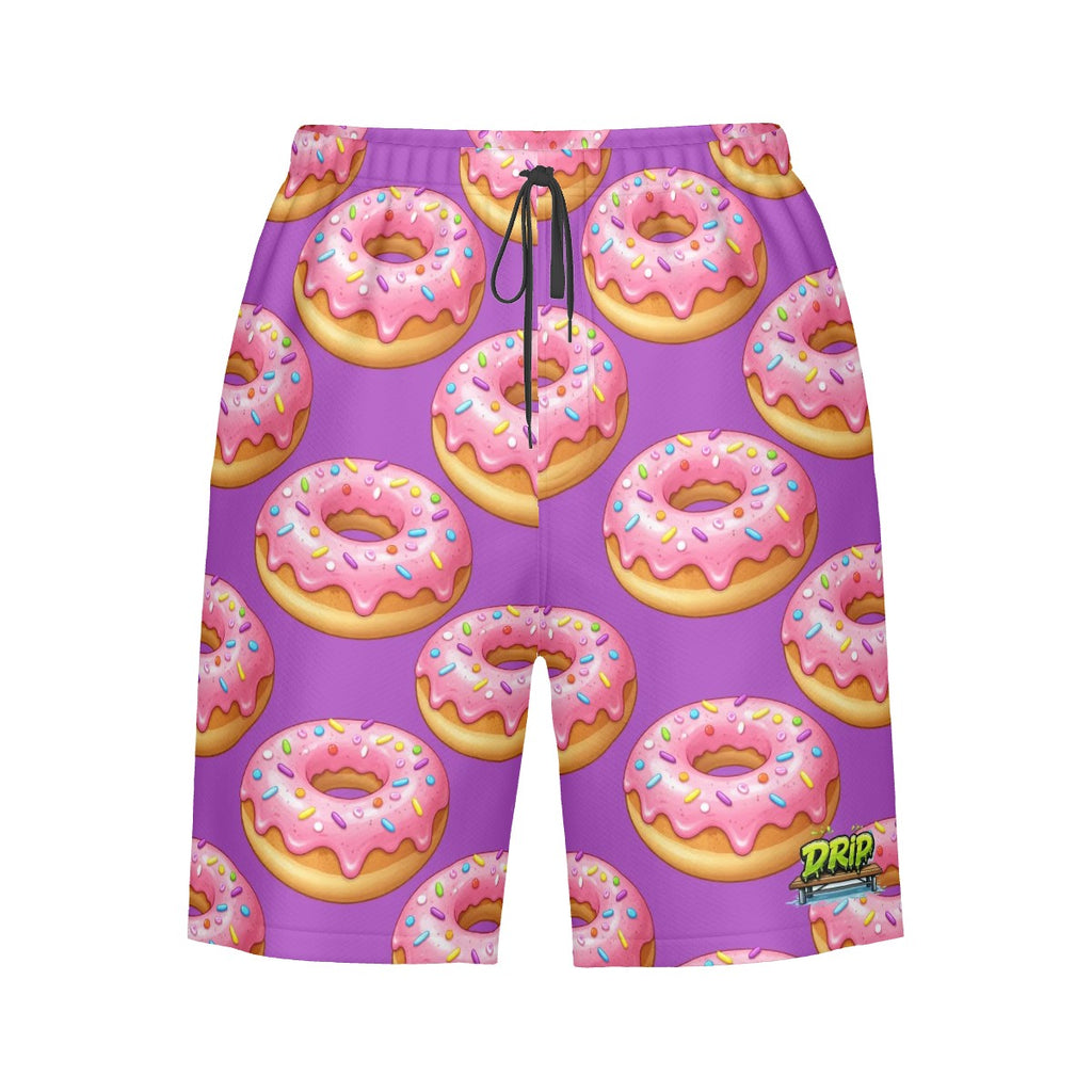 Men/Teen Swim Shorts - Donut Drip Purple