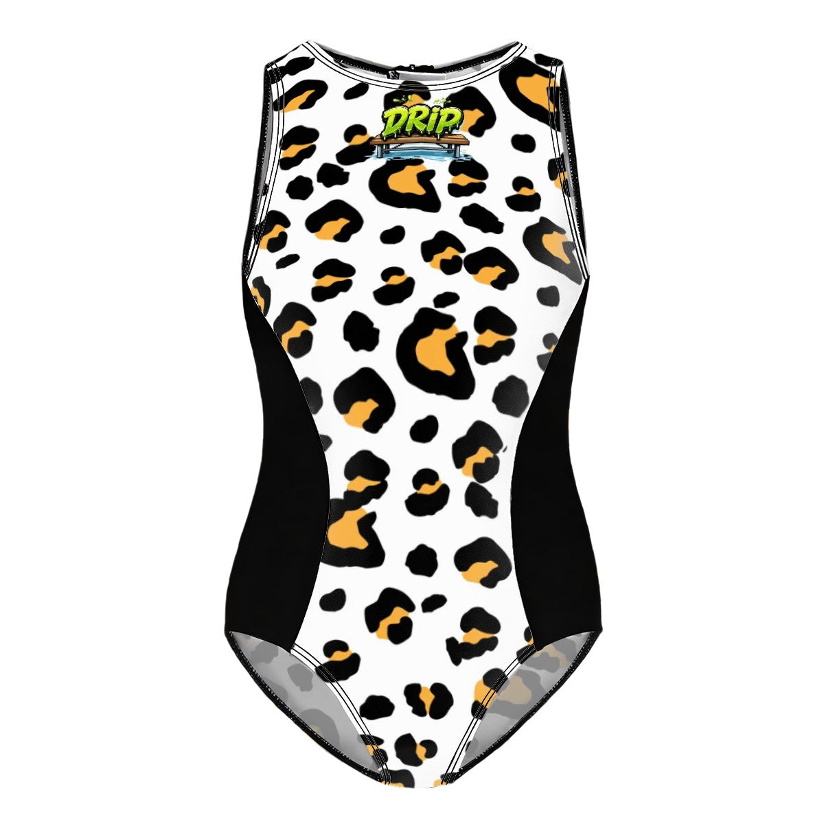 Girls One Piece Swimsuits - Drip Bench Leopard White