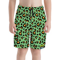 Youth Swim Shorts - Drip Bench Leopard Green