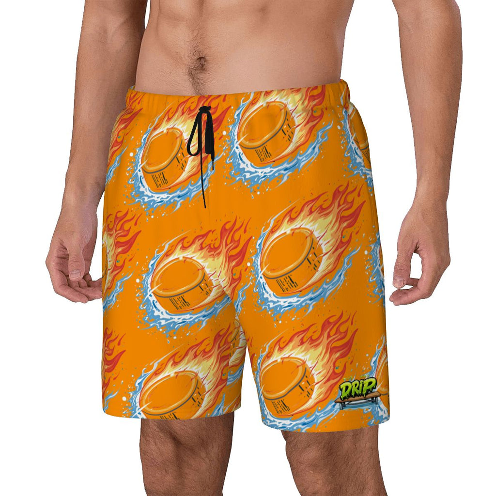 W2W Pro Mesh Hybrid Shorts - Flamin Hockey Pucks Orange