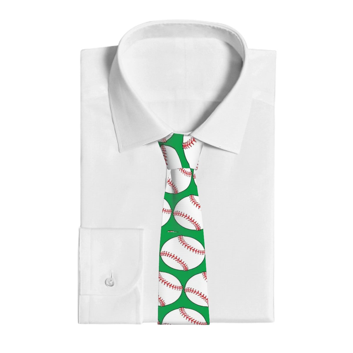 Game Day Tie - Baseballs Classic Green