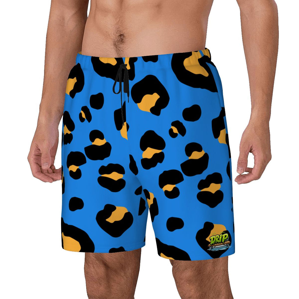 W2W Pro Mesh Hybrid Shorts - Drip Bench Leopard Dark Blue