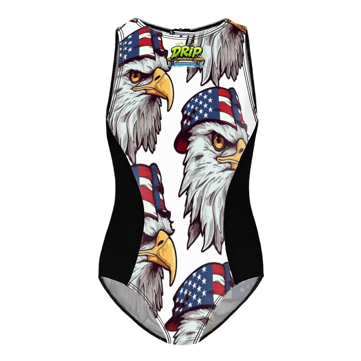 Girls One Piece Swimsuits - Eagles Fly White