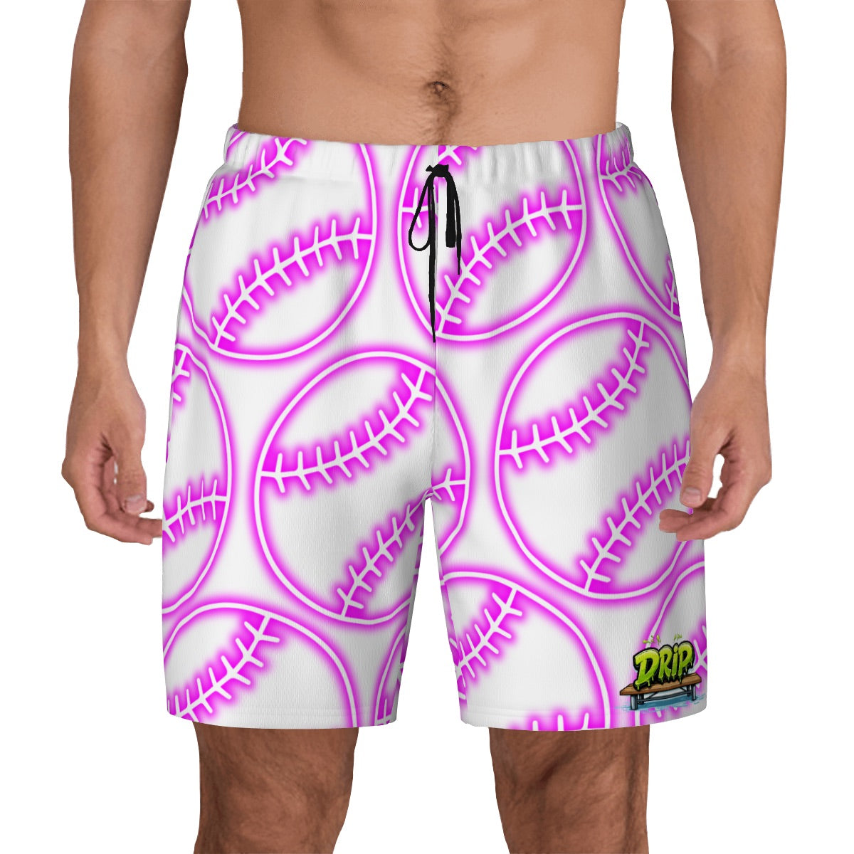 W2W Pro Mesh Hybrid Shorts - Neon Pink Baseballs