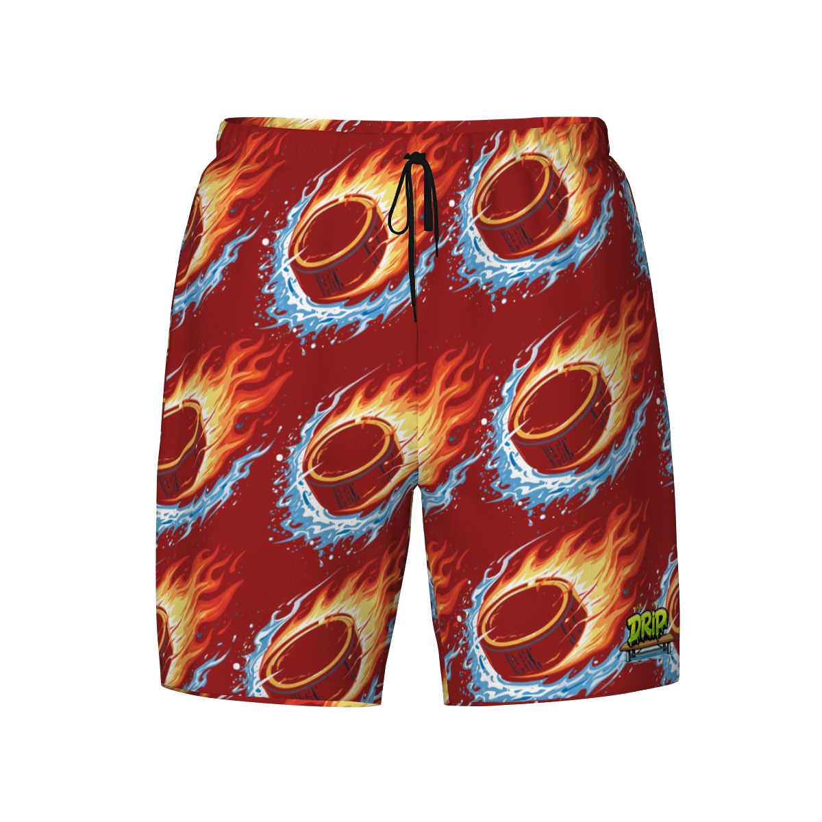 W2W Pro Mesh Hybrid Shorts - Flamin Hockey Pucks Classic Red