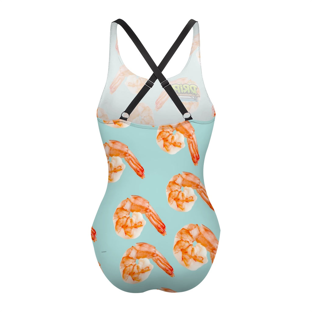 Cross-Back One Piece Swimsuit Women - Shrimp Cocktail