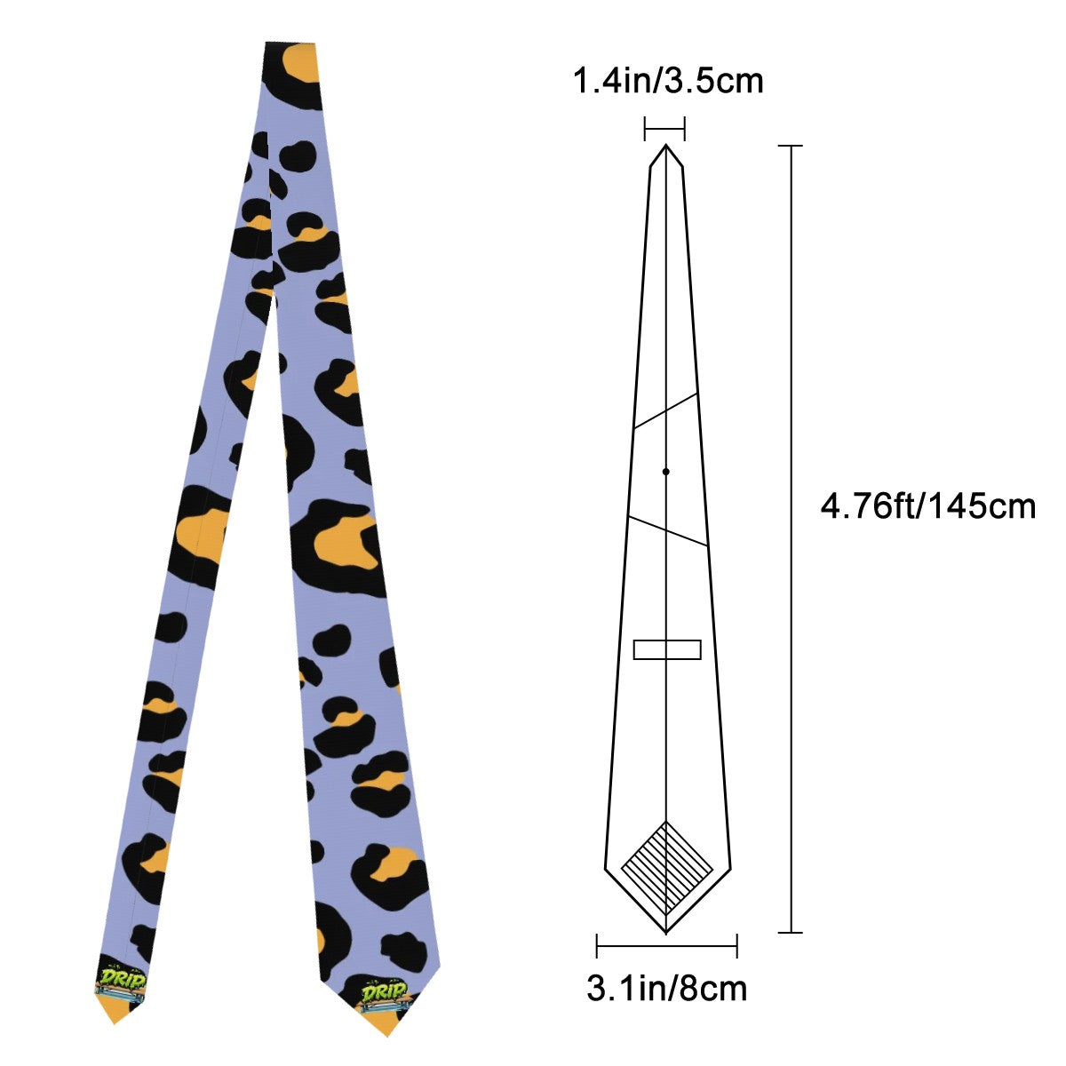 Game Day Tie - Drip Bench Leopard Light Purple