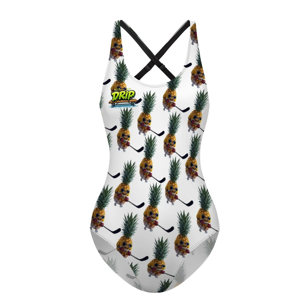 Cross-Back One Piece Swimsuit Women - Piney Snipes White