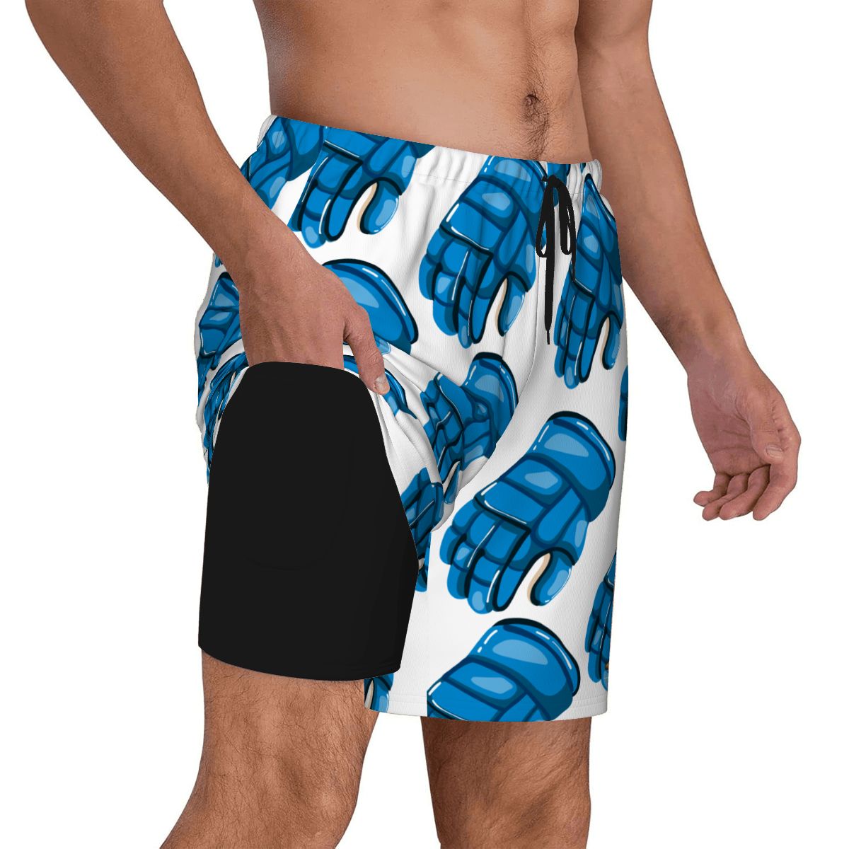 W2W Pro Mesh Hybrid Shorts - Blue Hockey Glove White