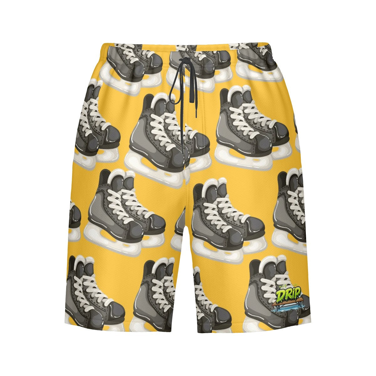 Men/Teen Swim Shorts - Hockey Skates Gold